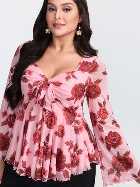 BloomChic Rose Print Blouse